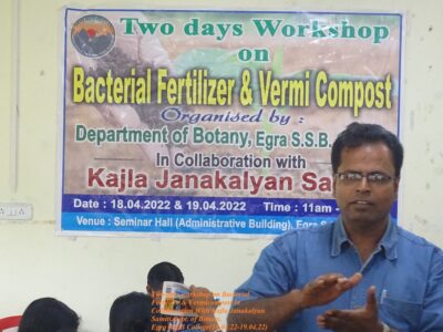 Two days workshop on Bacterial Fertilizer & Vermicompost in collaboration with Kajla Janakalyan Samiti.18.04.22-19.04.22